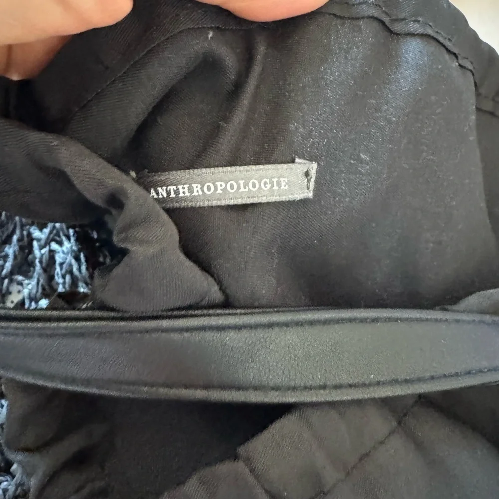 New -Anthropologie Black Crochet Shoulder Bag - Picture 3 of 5